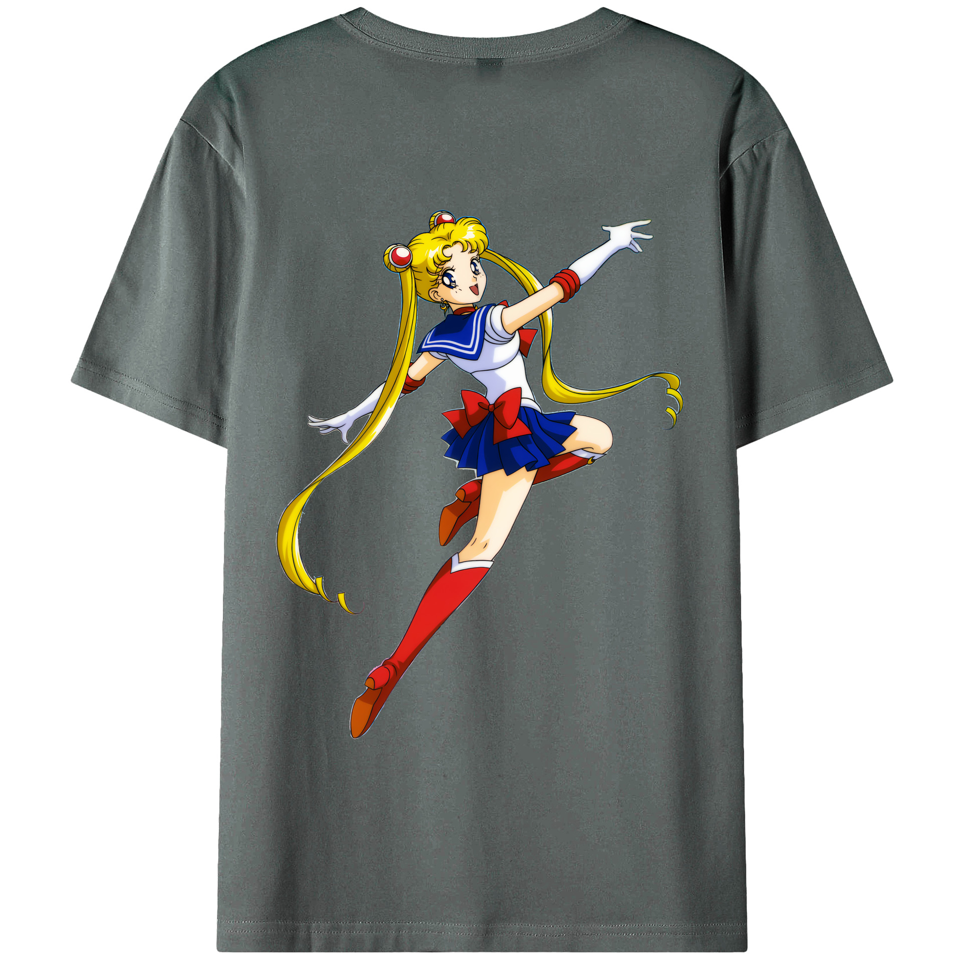 （画像用） 美少女戦士セーラームーン 月野 うさぎ つきの うさぎ Sailor Moon Tsukino Usagi 綿100％ メンズ半袖Tシャツ（バックプリント） 通気性